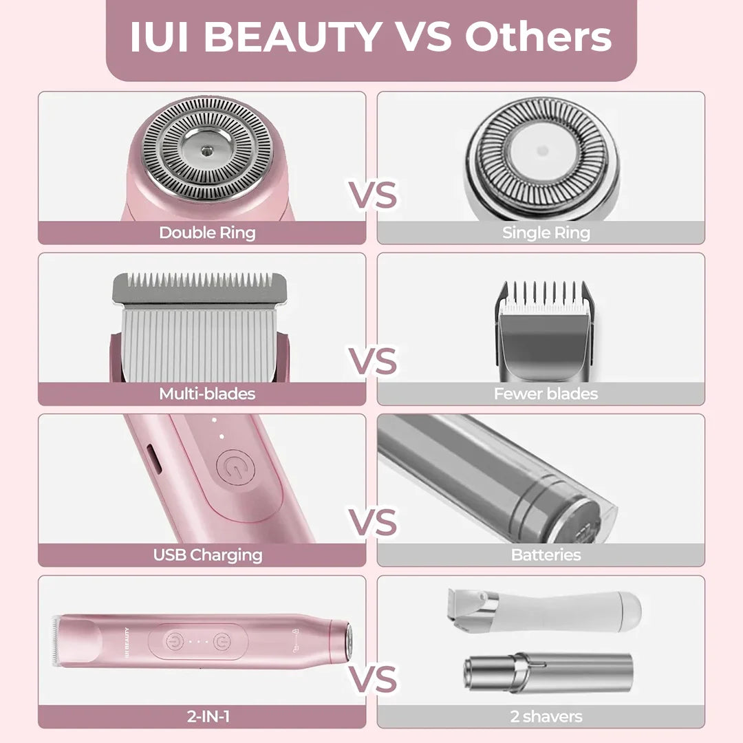 🔥 2-in-1 Painless Bikini Hair Trimmer ✨ Upgraded version: LCD display + long battery life + powerful and quiet operation + full body hair removal