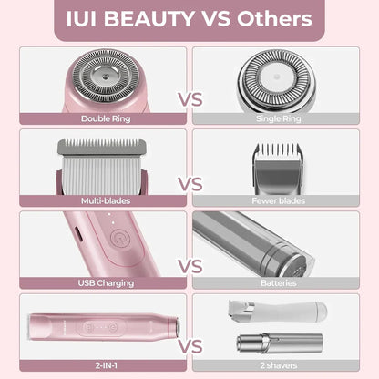 🔥 2-in-1 Painless Bikini Hair Trimmer ✨ Upgraded version: LCD display + long battery life + powerful and quiet operation + full body hair removal