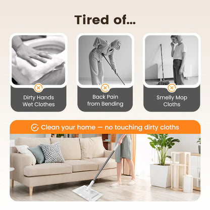 💥2026 Hot Sale🔥🧹Disposable Dust Mop with 5 Reusable Cloths
