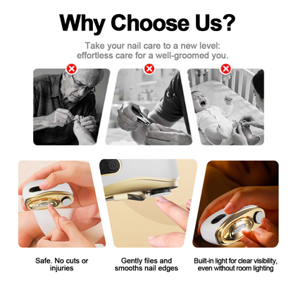 80%off💥LAST DAY SALE 50% OFF💥 2-in-1 Electric Nail Clipper & Polisher 🏆 Universal automatic nail file for adults and children👶 (Copy)