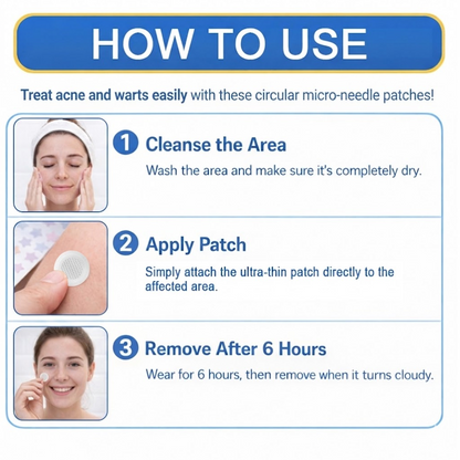 ⏳Celsiora® 2-in-1 Microneedle & Hydrocolloid Patch | Raised Moles,Acne,  Flat Warts & Skin Tags Remover | Improves Wrinkles, Scars & Blemishes | Invisible Star Pimple Patches for Face & Body