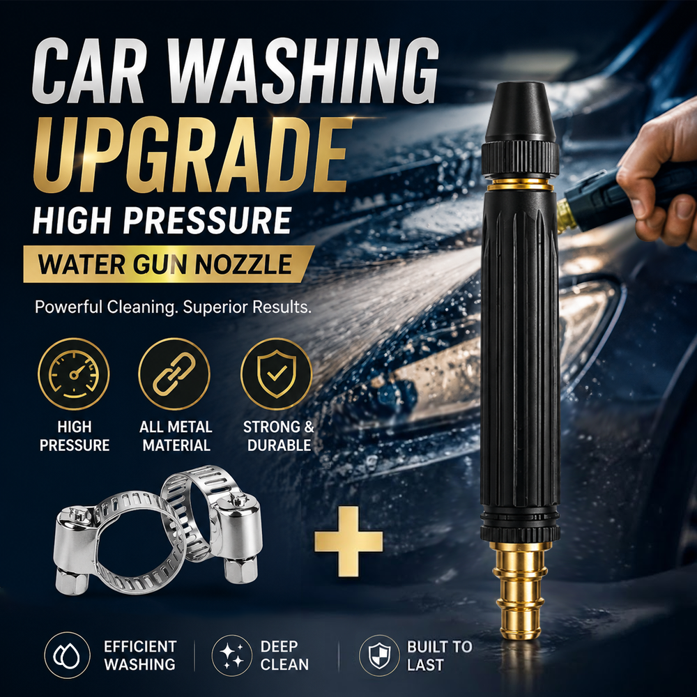🔥 High Pressure Water Nozzle 💧✨Multi-Purpose for Car, Garden & Household Cleaning