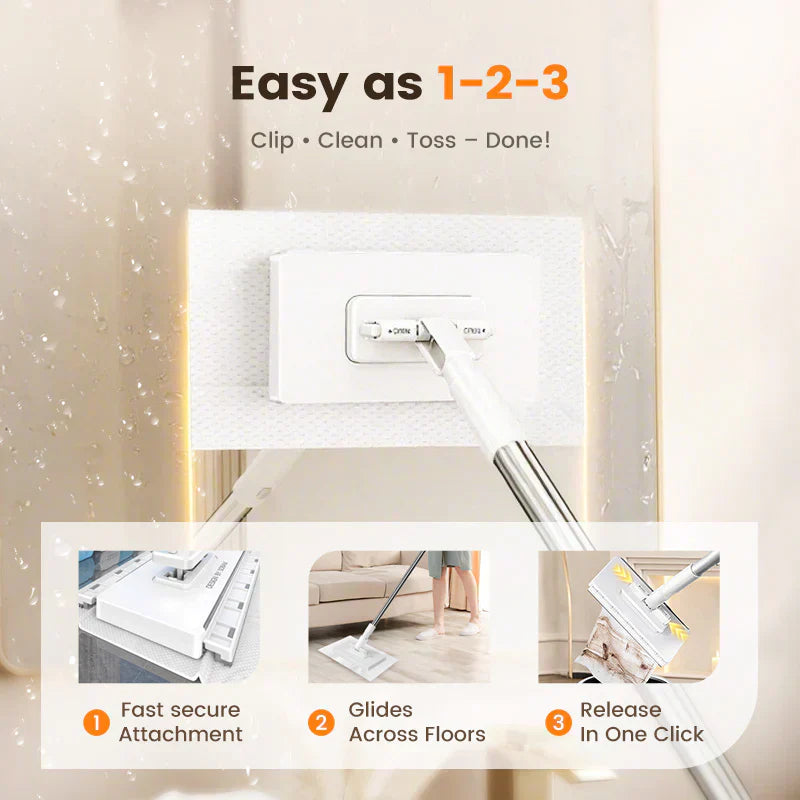 💥2026 Hot Sale🔥🧹Disposable Dust Mop with 5 Reusable Cloths
