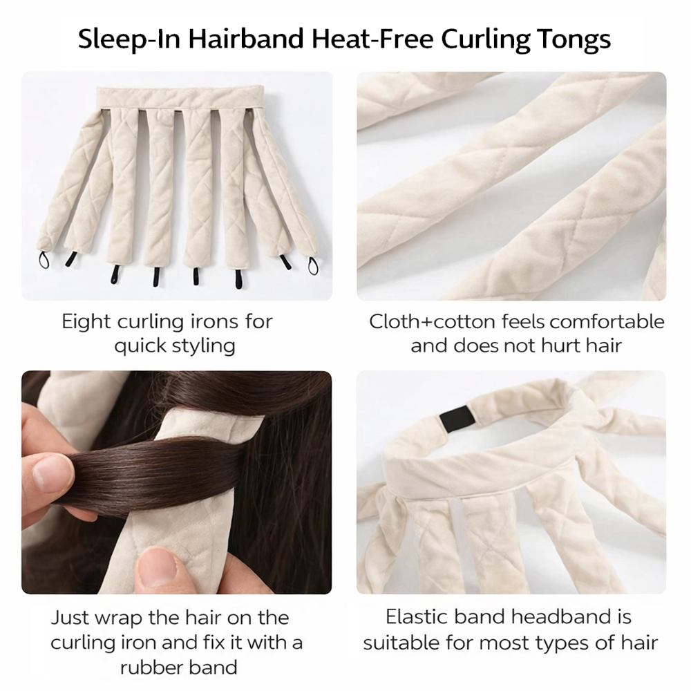 💥HOT SALE💥Sleep-in hairband Heat-free curling tongs🧑‍🦱🥰
