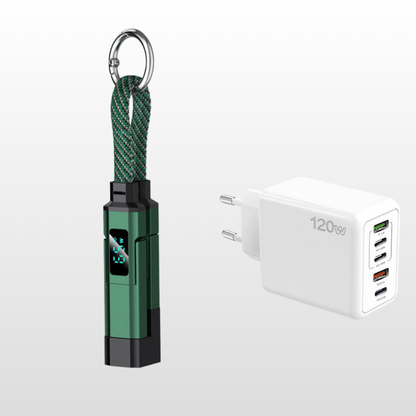 🔥HOT SALE 40% OFF🔥4-in-1 Digital Display Keychain Charging Cable