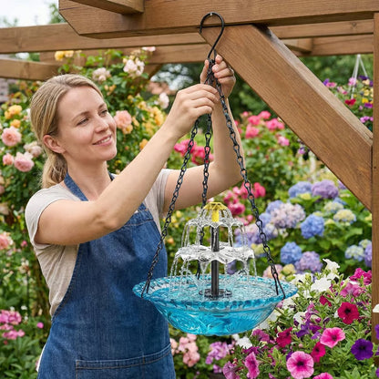 🔥🔥2026 Spring Sale 50% Off--🐦Solar Cascade Hanging Bird Bath Fountain