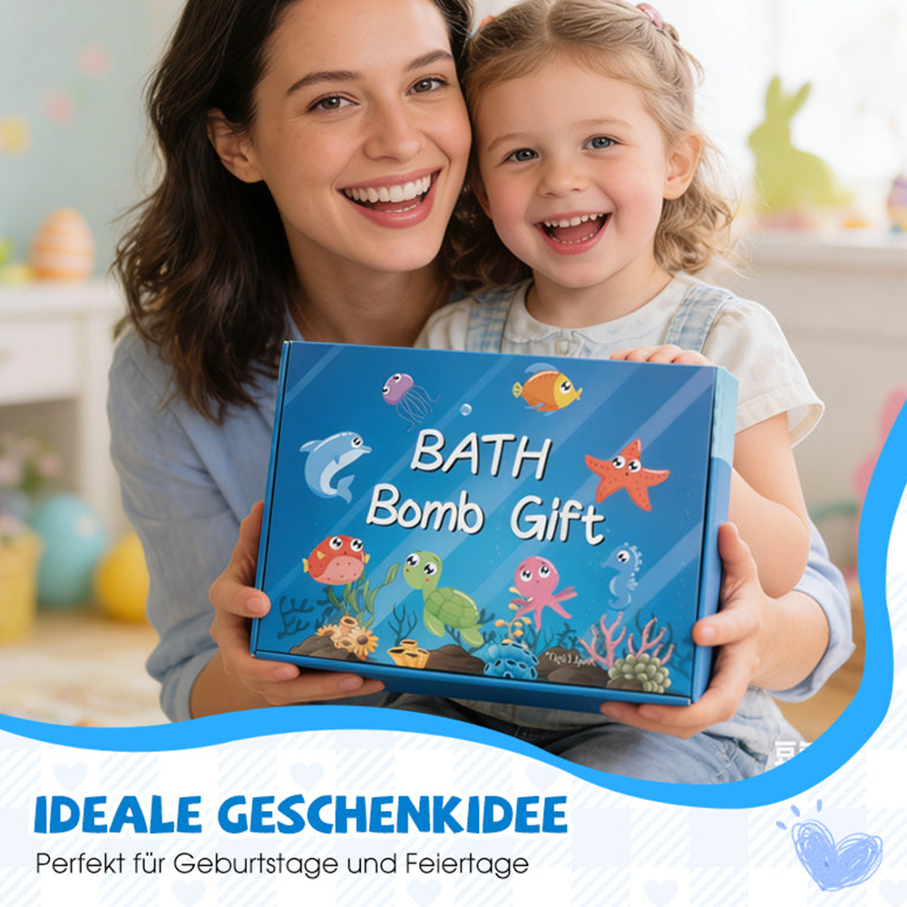 🛁 [12-piece gift set with bath bombs for children 💙] – A new surprise from the underwater world every day for 12 days! 🐳 🎁