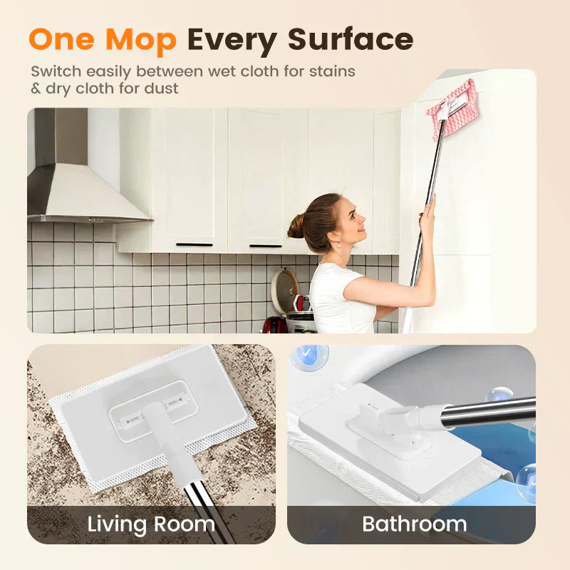 💥2026 Hot Sale🔥🧹Disposable Dust Mop with 5 Reusable Cloths