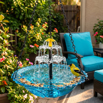 🔥🔥2026 Spring Sale 50% Off--🐦Solar Cascade Hanging Bird Bath Fountain