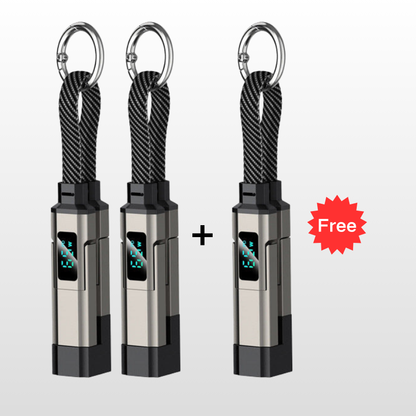 🔥HOT SALE 40% OFF🔥4-in-1 Digital Display Keychain Charging Cable
