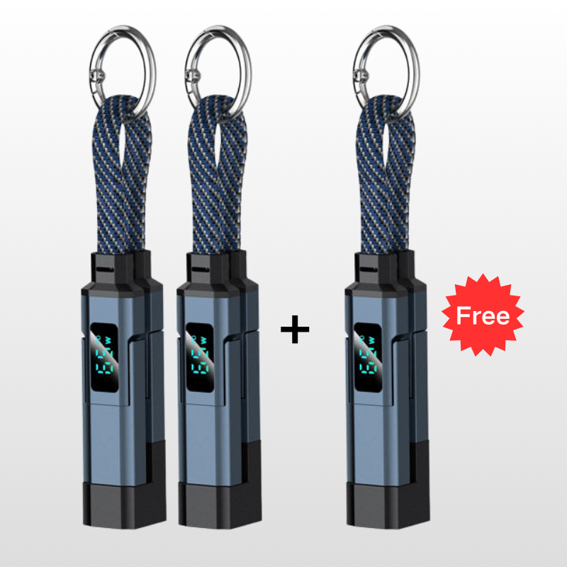 🔥HOT SALE 40% OFF🔥4-in-1 Digital Display Keychain Charging Cable