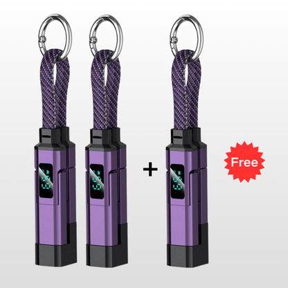 🔥HOT SALE 40% OFF🔥4-in-1 Digital Display Keychain Charging Cable