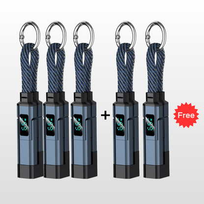 🔥HOT SALE 40% OFF🔥4-in-1 Digital Display Keychain Charging Cable