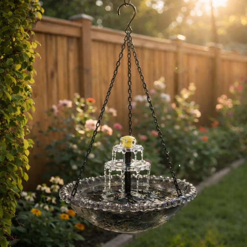 🔥🔥2026 Spring Sale 50% Off--🐦Solar Cascade Hanging Bird Bath Fountain