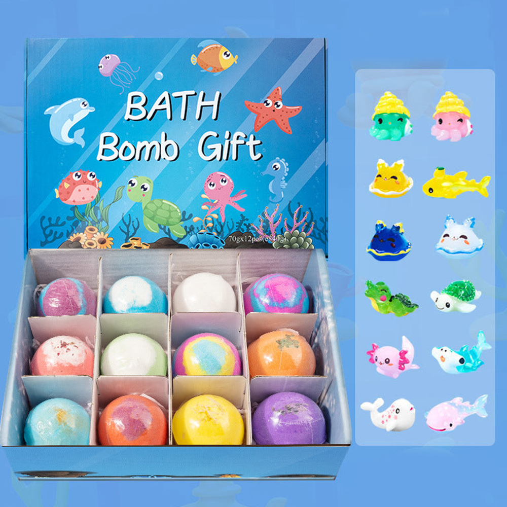🛁 [12-piece gift set with bath bombs for children 💙] – A new surprise from the underwater world every day for 12 days! 🐳 🎁