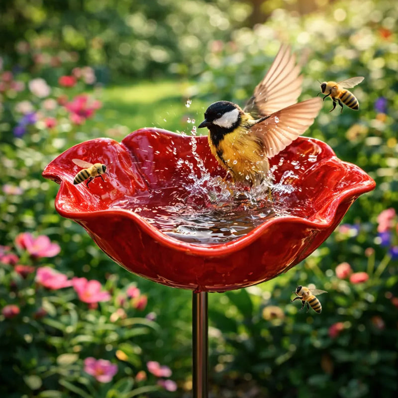💖🎁 Mother's Day gifts for 2026 with 49% off 🎁Handcrafted metal garden stake featuring a flower and a bird 🐦