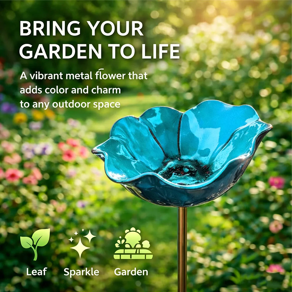 💖🎁 Mother's Day gifts for 2026 with 49% off 🎁Handcrafted metal garden stake featuring a flower and a bird 🐦