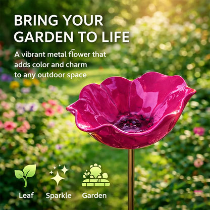 💖🎁 Mother's Day gifts for 2026 with 49% off 🎁Handcrafted metal garden stake featuring a flower and a bird 🐦