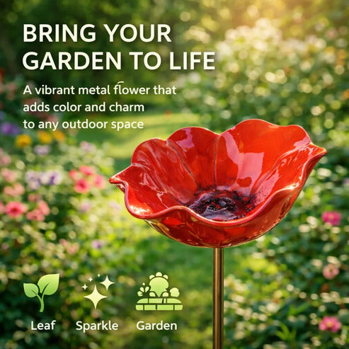 💖🎁 Mother's Day gifts for 2026 with 49% off 🎁Handcrafted metal garden stake featuring a flower and a bird 🐦