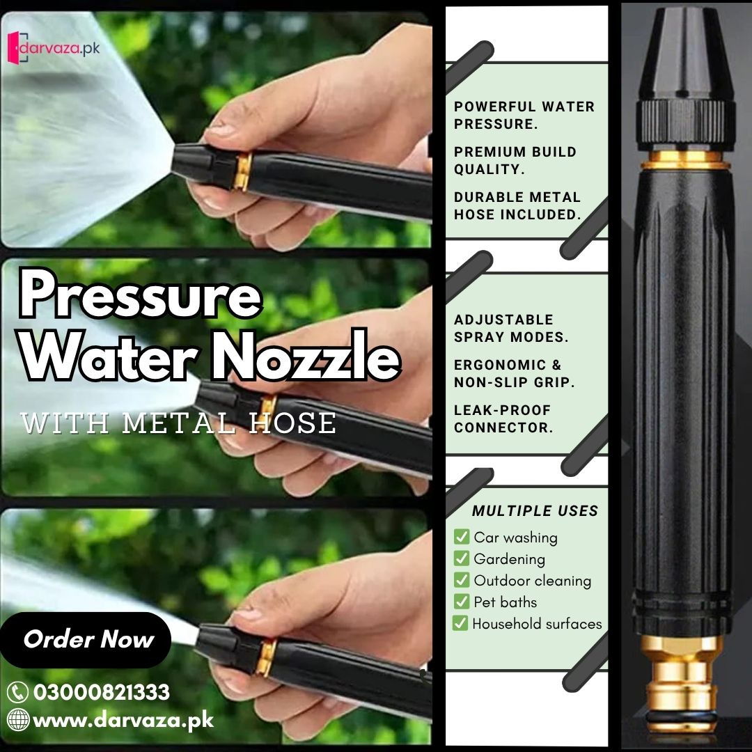 🔥 High Pressure Water Nozzle 💧✨Multi-Purpose for Car, Garden & Household Cleaning