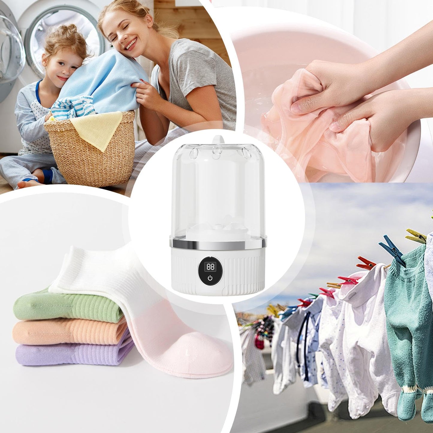 🔥Flash Sale(🚀50%OFF)⏳Portable small washing machine