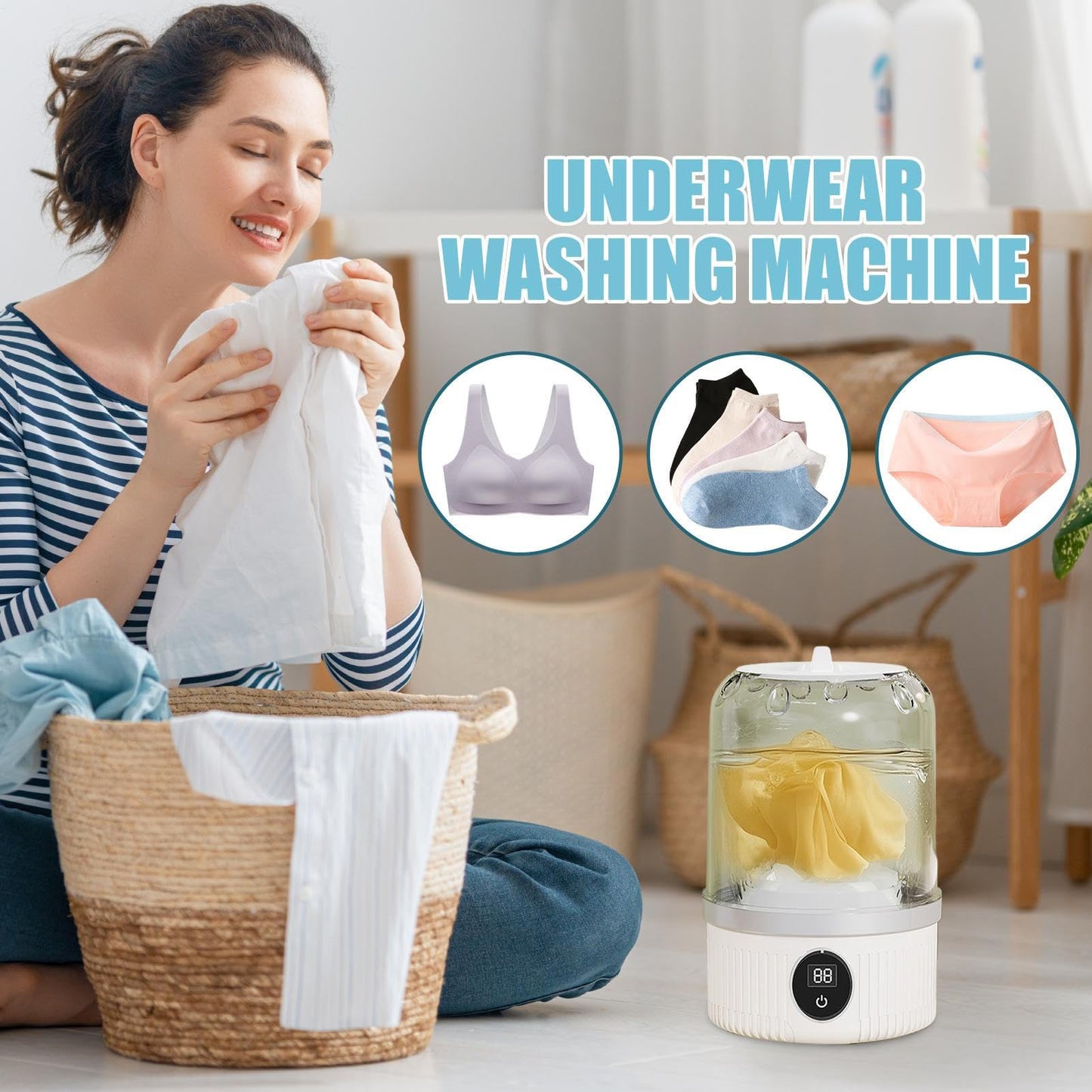 🔥Flash Sale(🚀50%OFF)⏳Portable small washing machine