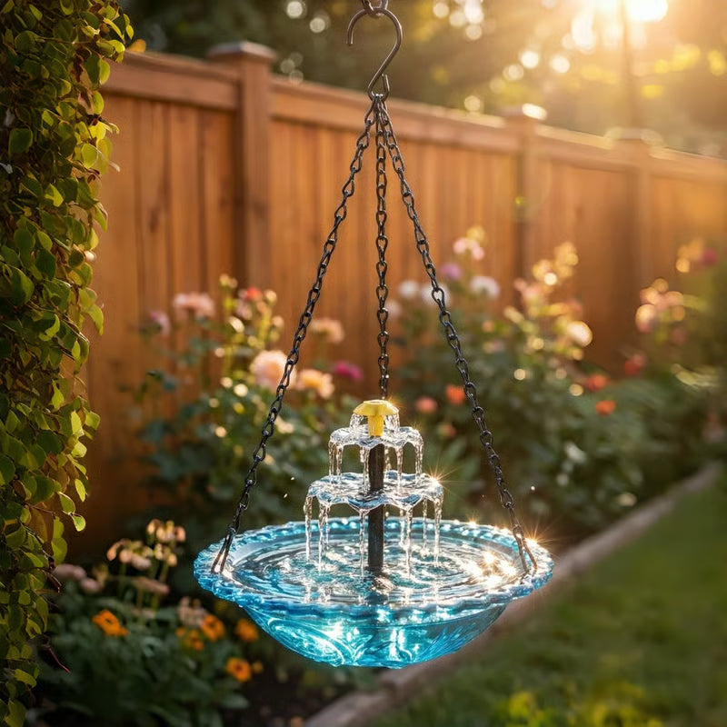 🔥🔥2026 Spring Sale 50% Off--🐦Solar Cascade Hanging Bird Bath Fountain
