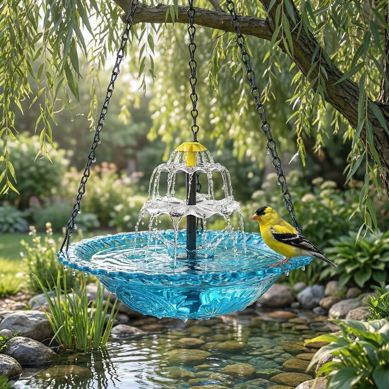 🔥🔥2026 Spring Sale 50% Off--🐦Solar Cascade Hanging Bird Bath Fountain