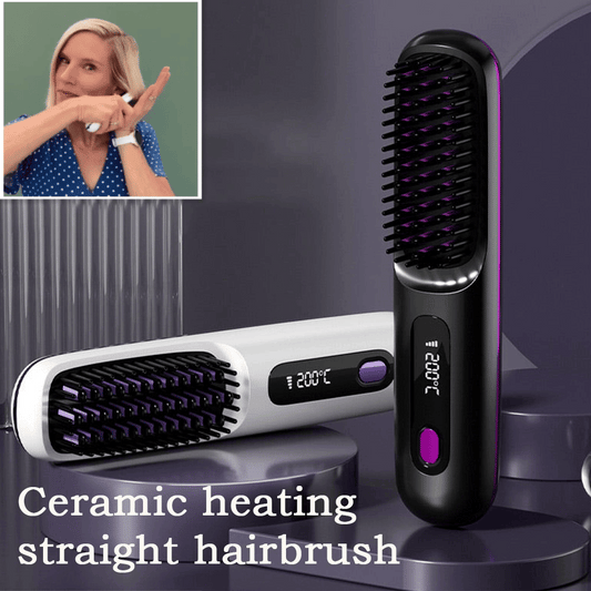 🎁Flash Sale(🚀50%OFF)💖Cordless Ceramic Heated Hair Straightening Comb