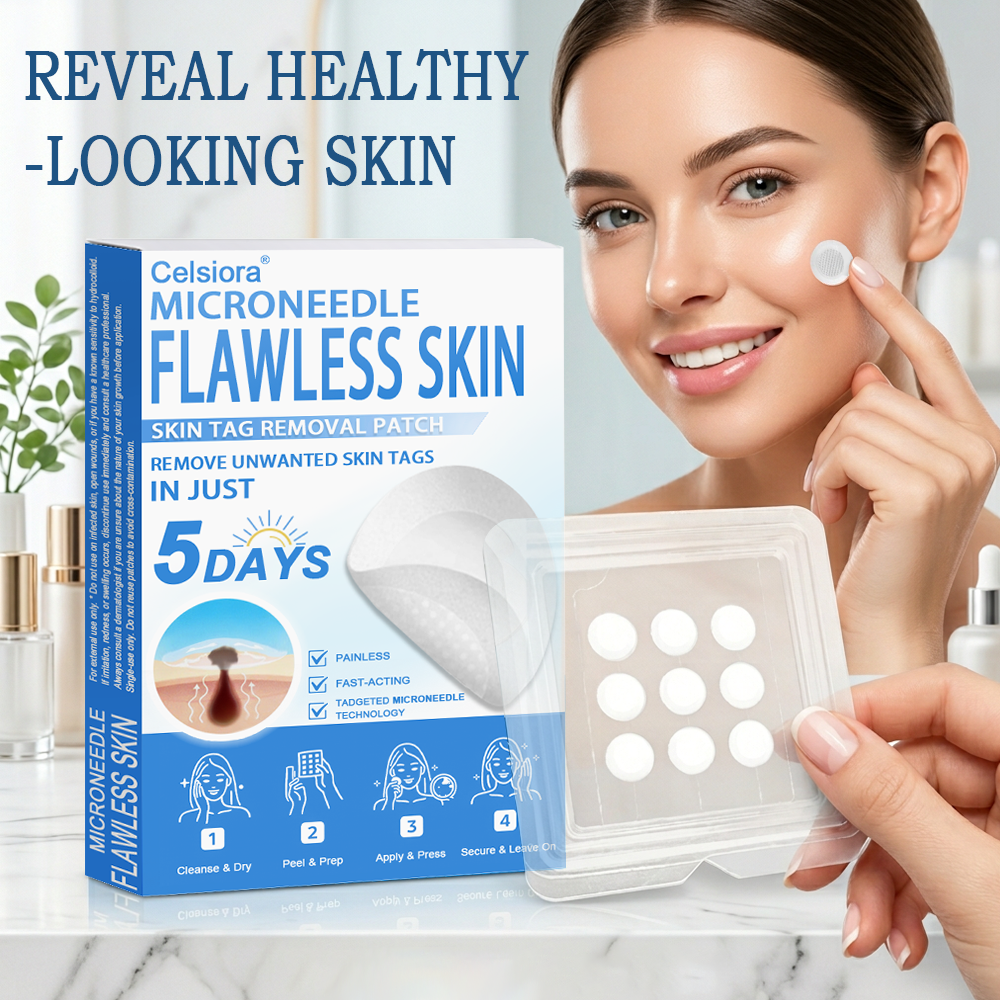 ⏳Celsiora® 2-in-1 Microneedle & Hydrocolloid Patch | Raised Moles,Acne,  Flat Warts & Skin Tags Remover | Improves Wrinkles, Scars & Blemishes | Invisible Star Pimple Patches for Face & Body