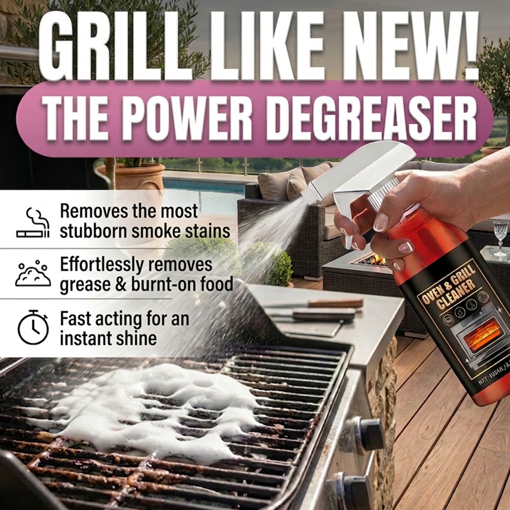 🧼 BUY 2 GET 1 FREE! ✨ Oven & Grill Cleaner Spray – Dissolves Grease in 5 Mins, No Scrubbing & Eliminates Odors 🔥