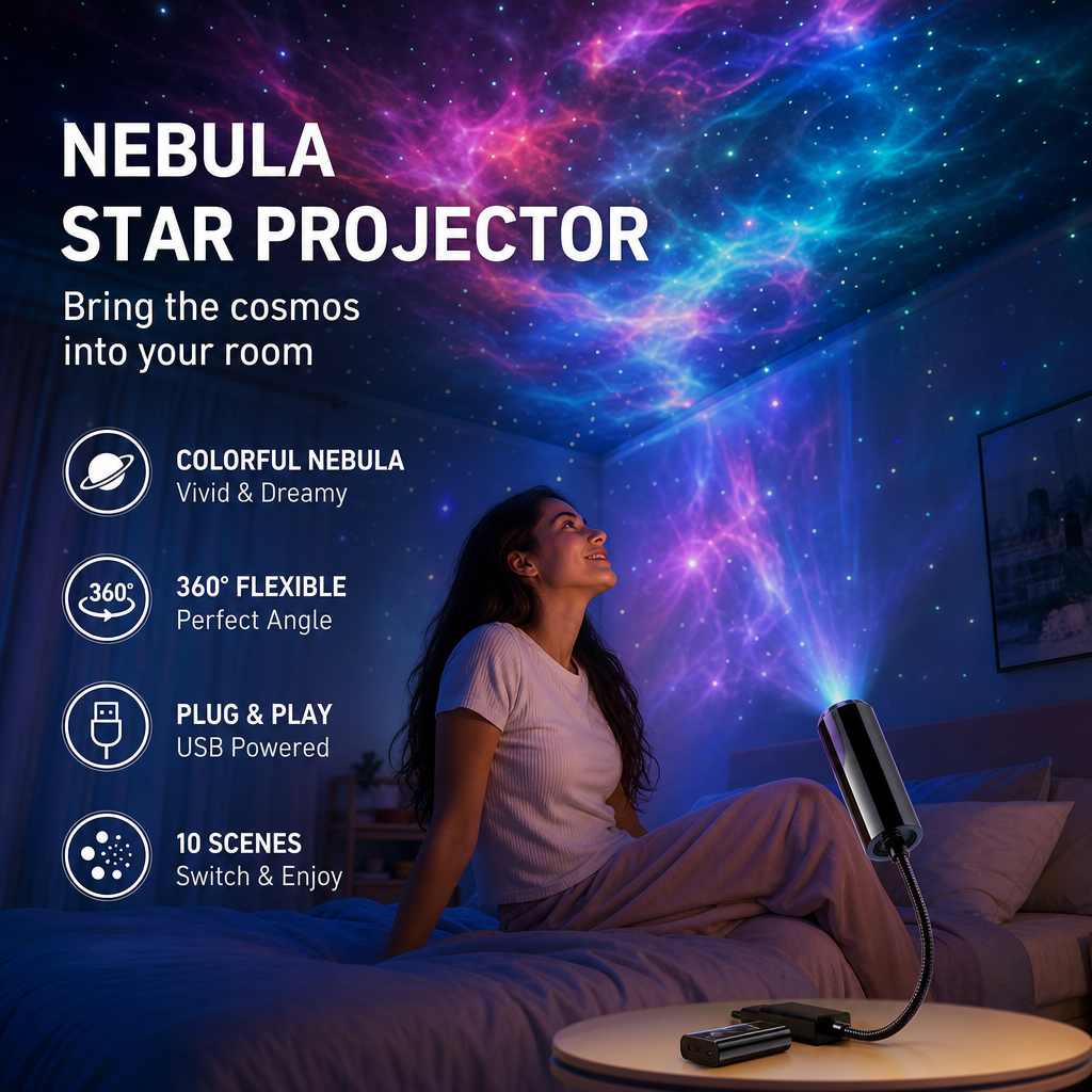 ✨ Plug-and-Play HD Galaxy & Ocean Projector Night Light🥳50,000+ Happy Users