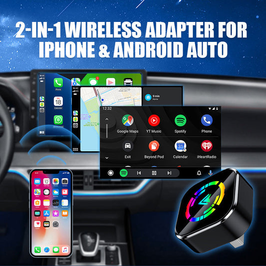 📢📢50% OFF!🔥2-in-1 Wireless Adapter for iPhone & Android Auto
