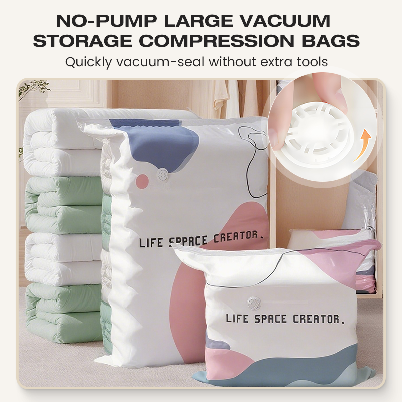 📉 Prices Dropped! Grab It Before It’s Gone 🏃‍♂️No-Pump Large Vacuum Storage Compression Bags