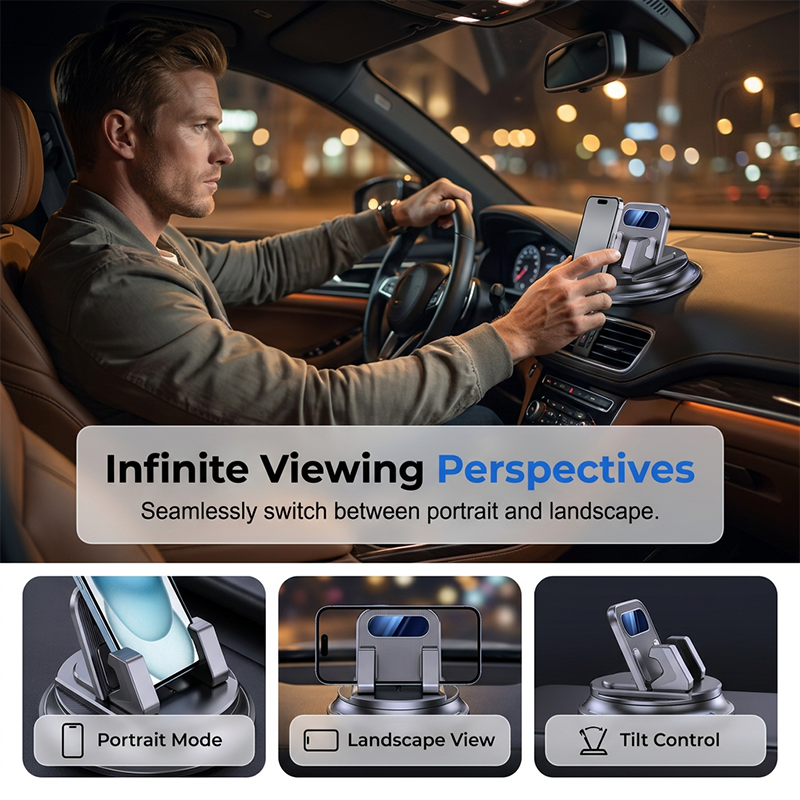🚗Rotating Dashboard Car Phone Holder – 360° Adjustable & Anti-Slip – Hands-Free Phone Mount 🛡️