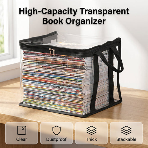 Transparent Large-Capacity Dustproof & Moisture-Proof Book Storage Bag