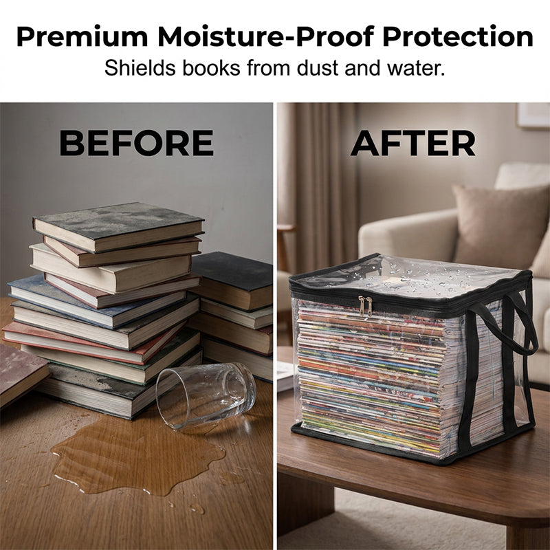 Transparent Large-Capacity Dustproof & Moisture-Proof Book Storage Bag