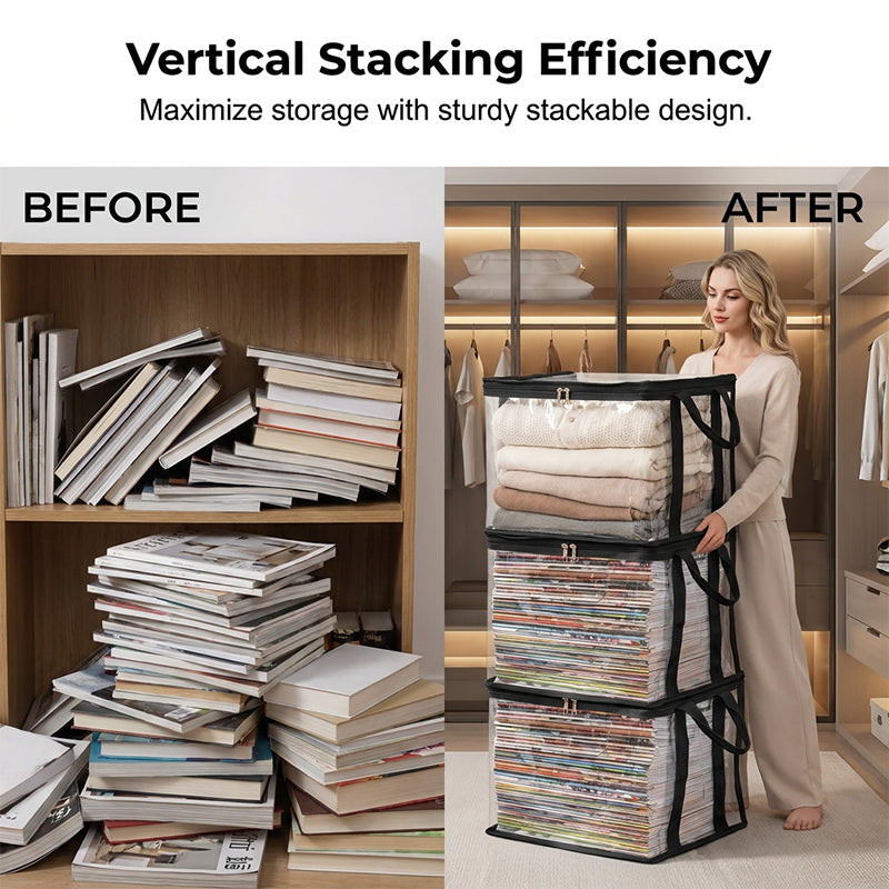 Transparent Large-Capacity Dustproof & Moisture-Proof Book Storage Bag