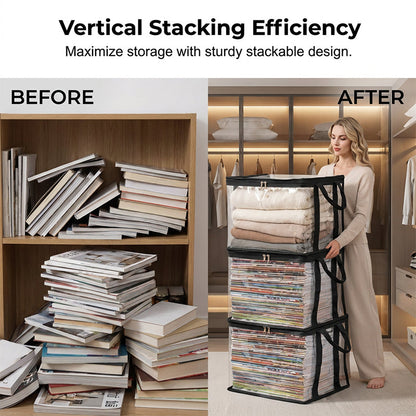 Transparent Large-Capacity Dustproof & Moisture-Proof Book Storage Bag