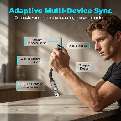 🔥HOT SALE 40% OFF🔥4-in-1 Digital Display Keychain Charging Cable
